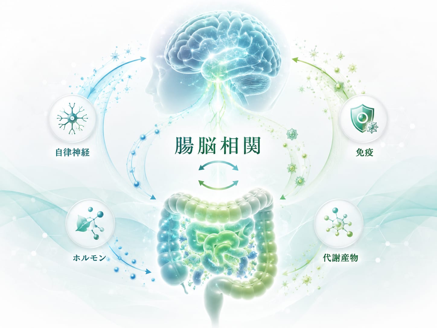 腸脳相関を示すインフォグラフィック