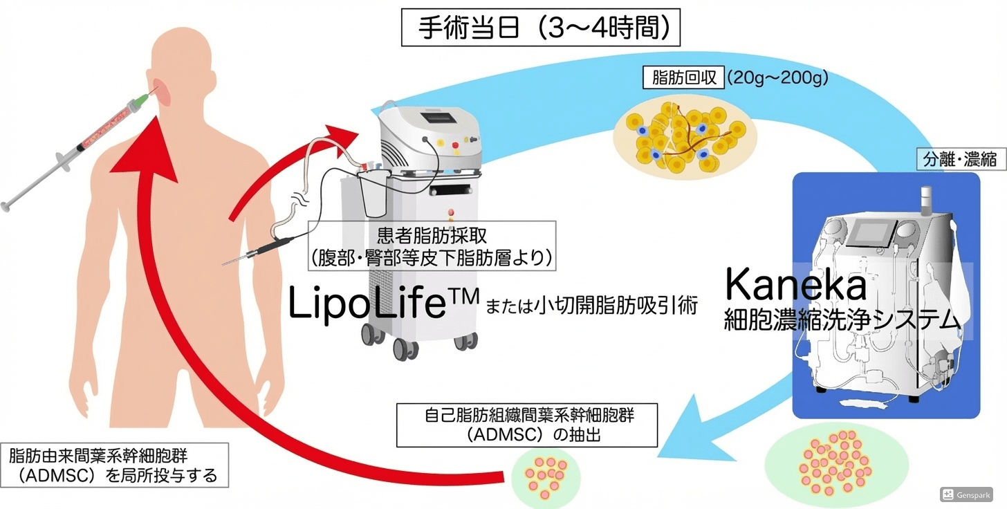 自己脂肪幹細胞群を用いた肌再生治療