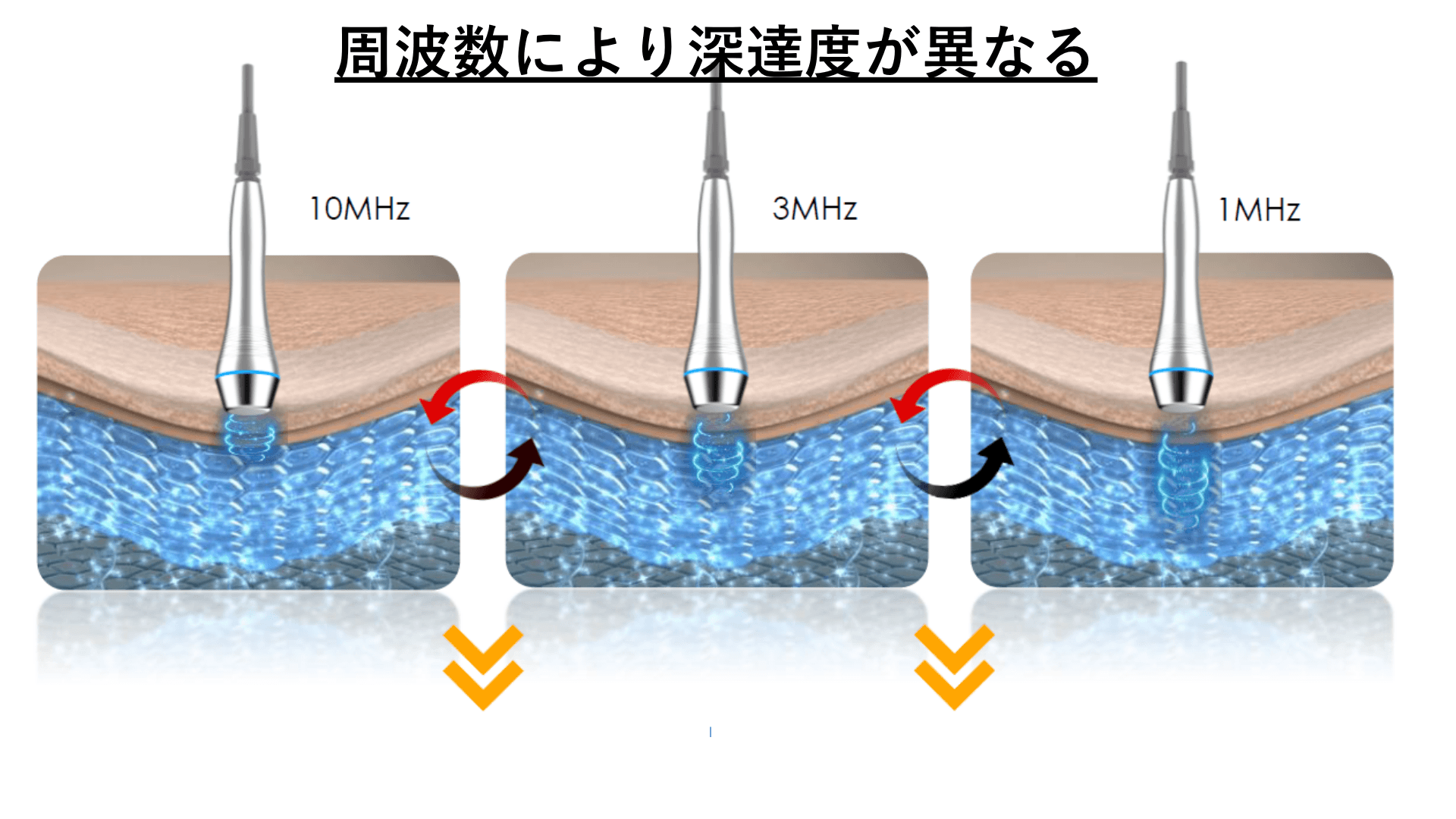 周波数により深達度が異なる